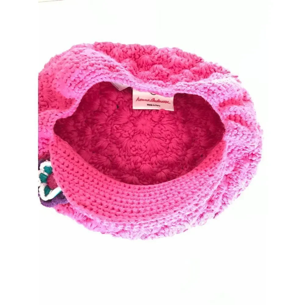 Hanna Andersson Girls Handmade Crochet Knit Bucket Hat Medium 100% Cotton